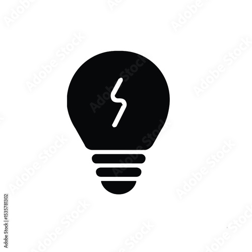 This bright, isolated light bulb vector illustration symbolizes innovation and creative energy