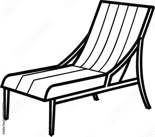 chaise longue on white background