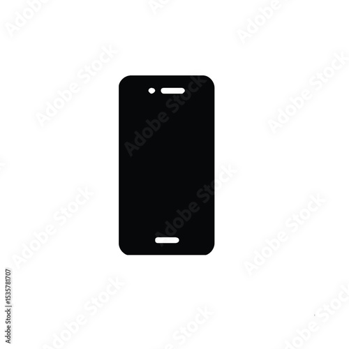 Mobile technology: smartphone with blank screen isolated on white