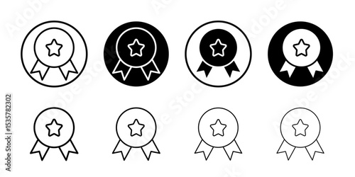 Accreditation icon Thin line illustration set vector