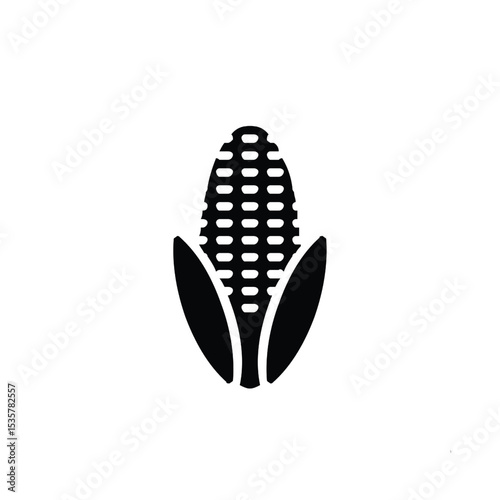 A fresh yellow corn cob with green leaves, isolated on a white or black background, perfect for a food or nature-themed design