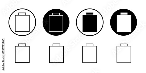 Battery icon Thin line illustration set vector