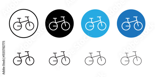 Bicycle icon Thin line illustration set vector
