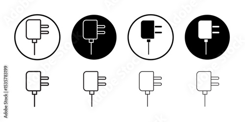 Charger icon Thin line illustration set vector