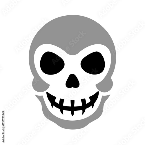 Stylized Gray and White Skull Vector Graphic for Spooky or Halloween Theme colorful vector icon