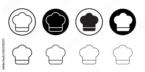 Chef hat icon Thin line illustration set vector