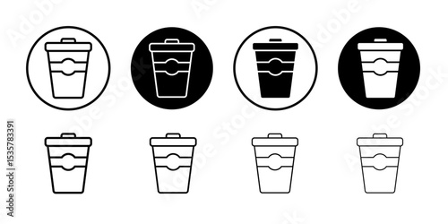 coffee cup icon Thin line illustration set vector