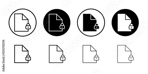 Confidential icon Thin line illustration set vector
