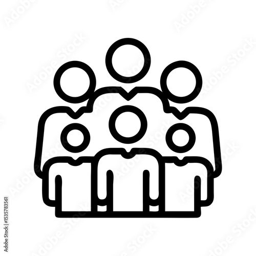 Iconic representation of teamwork and leadership with a distinct hierarchical structure colorful vector icon