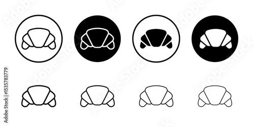 Croissant icon Thin line illustration set vector