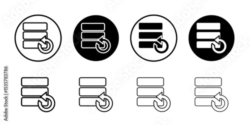 Data backup icon Thin line illustration set vector