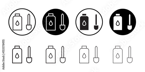 Essential oils icon Thin line illustration set vector