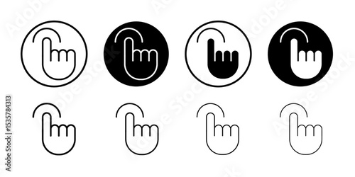 finger tap icon Thin line illustration set vector