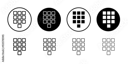 Keypad icon Thin line illustration set vector