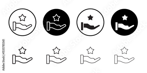 Loyalty program icon Thin line illustration set vector