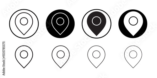 Map marker icon Thin line illustration set vector
