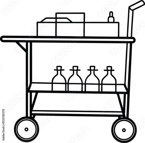 set of shopping carts isolated