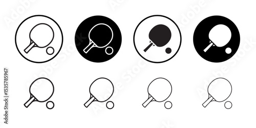 Ping pong icon Thin line illustration set vector
