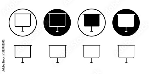 Presentation screen icon Thin line illustration set vector