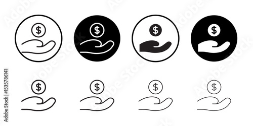 Profit icon Thin line illustration set vector