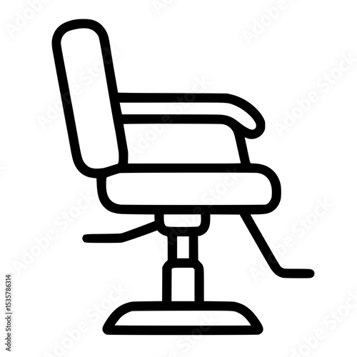 Elegant line icon of barber chair minimalist salon furniture vector