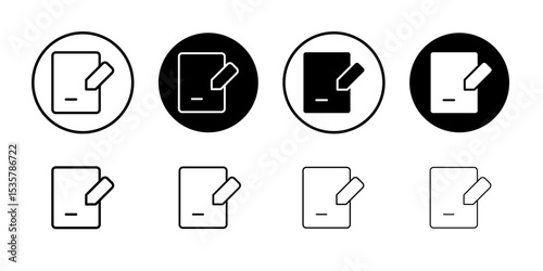 Signed contract icon Thin line illustration set vector