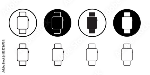 Smartwatch icon Thin line illustration set vector