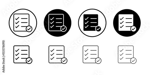 Survey icon Thin line illustration set vector