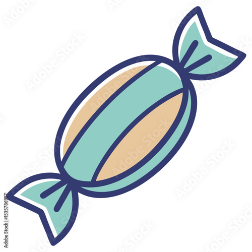 Colorful Sweet Wrapped Candy Vector Illustration Icon
