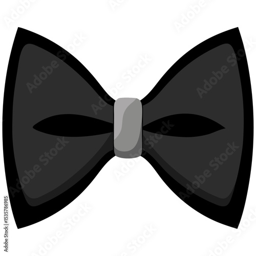 Black Bow Tie Flat Icon Vector
