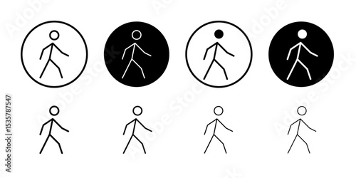 Walking icon Thin line illustration set vector