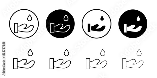 Wash hands icon Thin line illustration set vector