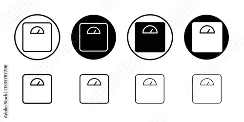 Weight scale icon Thin line illustration set vector