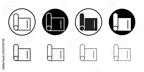 Yoga mat icon Thin line illustration set vector