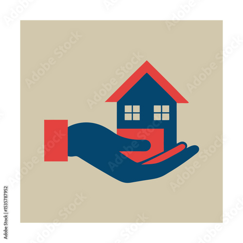Safe and Cared House Held Gently in Human Hand