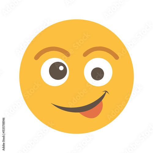 Cute and playful emoji with tongue sticking out, a happy digital expression colorful vector icon