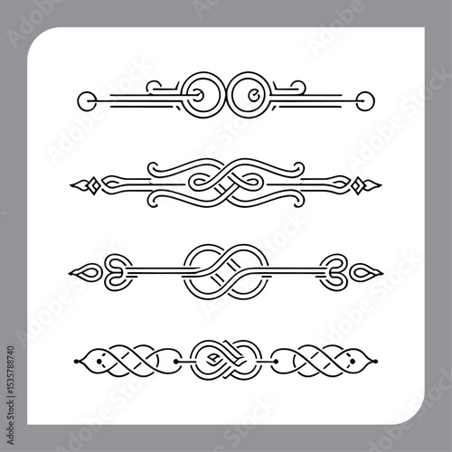Elegant vintage calligraphic elements and decorative page designs set