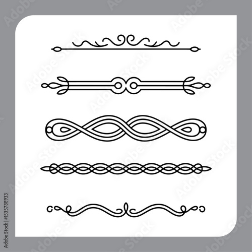 Elegant vintage calligraphic elements and decorative page designs set