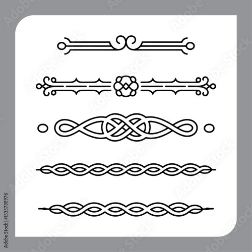 Elegant vintage calligraphic elements and decorative page designs set