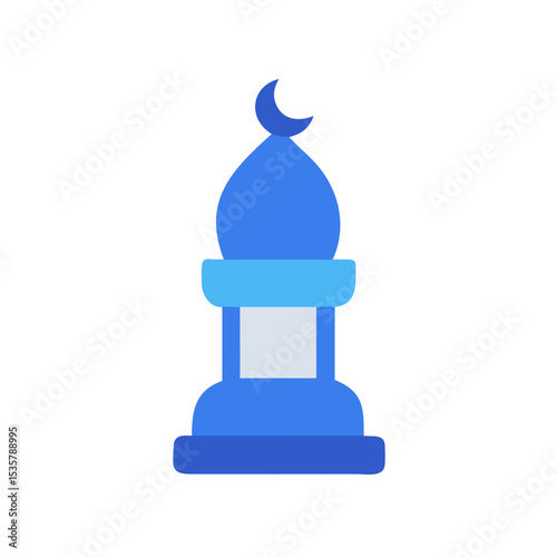 Stylized illustration of a mosque or similar Islamic architectural structure colorful vector icon
