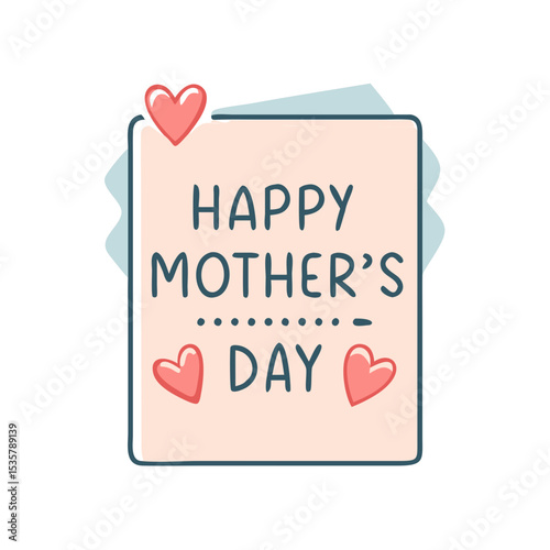 Sweet and Adorable Illustration for Mother's Day Greeting Card Design colorful vector icon