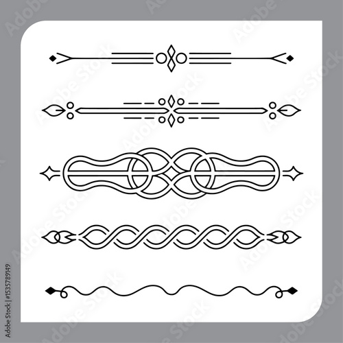Elegant vintage calligraphic elements and decorative page designs set