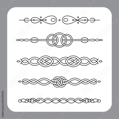 Calligraphic design elements set with vintage borders and decorative page ornaments