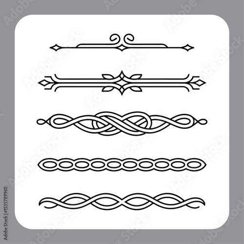 Elegant set of calligraphic design elements and decorative page accents