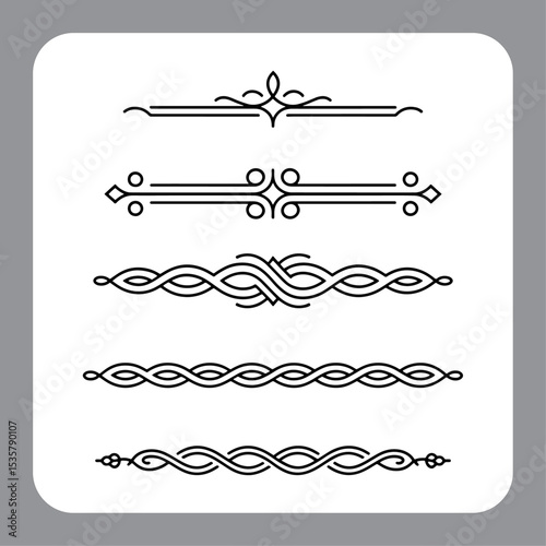 Elegant set of calligraphic design elements and decorative page accents