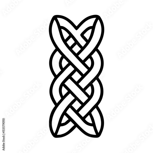 Stylized Celtic Knot Design with Intricate Weave Pattern and Clean Lines colorful vector icon