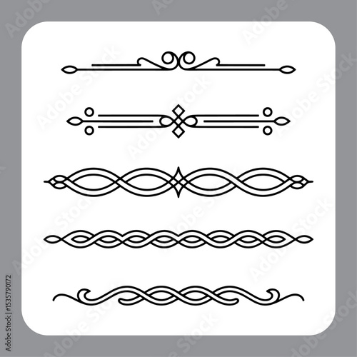 Elegant set of calligraphic design elements and decorative page accents