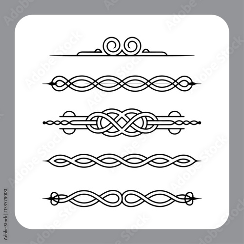 Elegant set of calligraphic design elements and decorative page accents