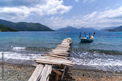 Fototapeta Naklejka Na Ścianę i Meble -  Marmaris Town coastline view in Turkey