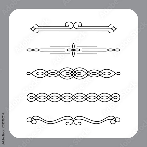 Elegant set of calligraphic design elements and decorative page accents